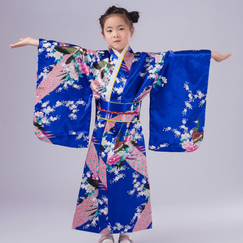 兒童日本和服傳統服飾女cos演出 印花浴衣睡袍小學生表演寫真禮服