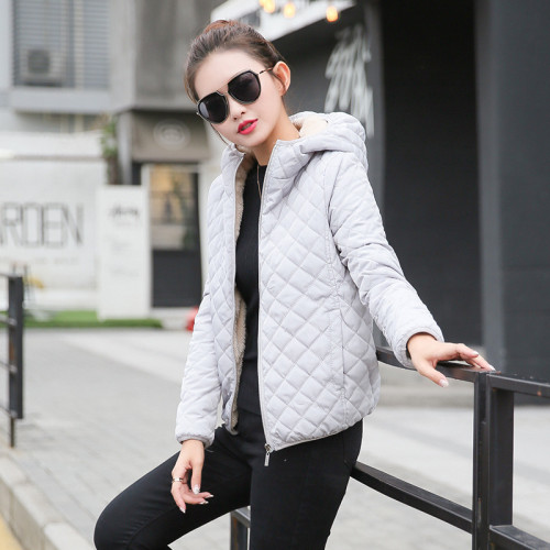 新款棉衣女短款輕薄小棉襖休閒加絨加厚棉服女羊羔毛外套