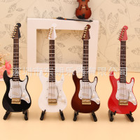 迷你電吉他模型擺件生日聚會擺件木質工藝品聖誕樹掛件電貝斯模型