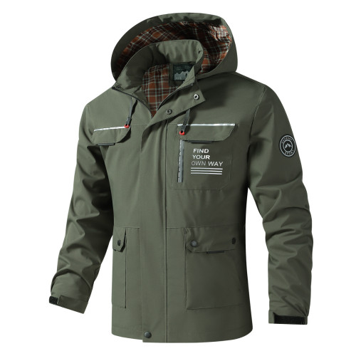 歐美戶外多功能沖鋒衣Temu男夾克Fordeal登山服騎行戰術外套
