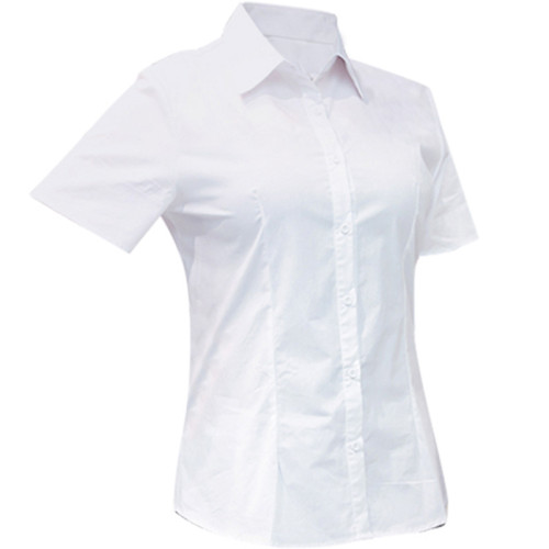 胖妹妹夏白襯衫女短袖大碼胖mm200斤加肥加大碼工作服職業襯衣T8