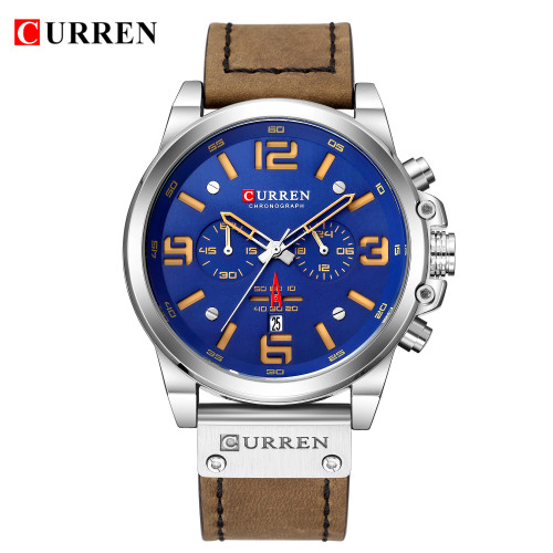 CURREN/卡瑞恩8314男士商務皮帶手錶 防水日歷休閒石英六針手錶