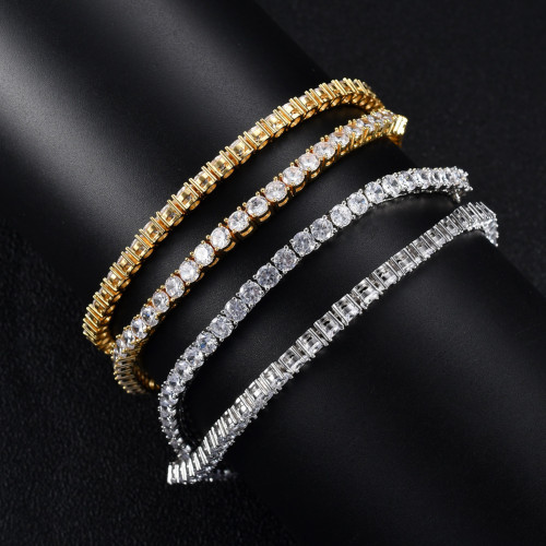 Tennis Chain 3mm4mm5mm鋯石項鍊網球鏈歐美手鏈單排項鍊嘻哈飾品