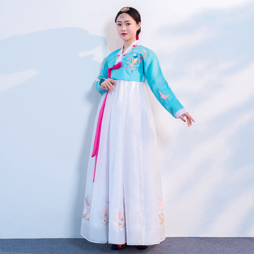綉花紗韓服宮廷禮服日常演出傳統女士朝鮮民族服裝舞台表演出多款