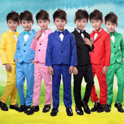 元旦兒童西裝套裝男童禮服鋼琴演出服中大童帥氣小孩西服外套秋冬