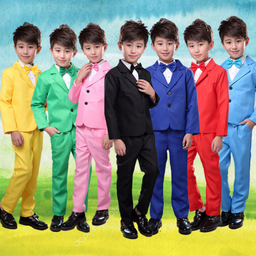 元旦兒童西裝套裝男童禮服鋼琴演出服中大童帥氣小孩西服外套秋冬