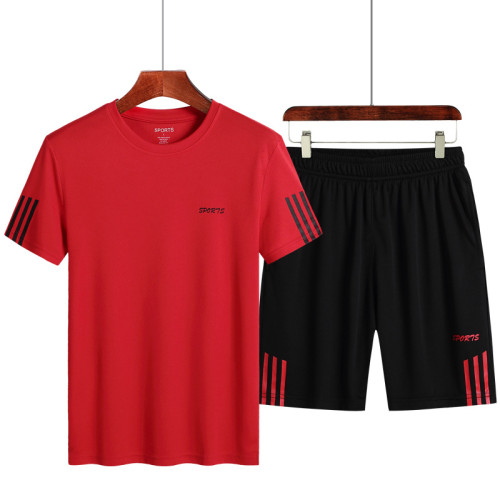 夏季運動套裝男大碼速乾t恤速乾衣短袖戶外健身服文化衫團隊