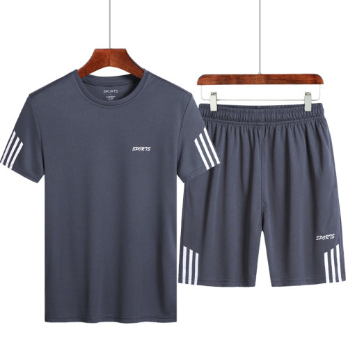 夏季運動套裝男大碼速乾t恤速乾衣短袖戶外健身服文化衫團隊