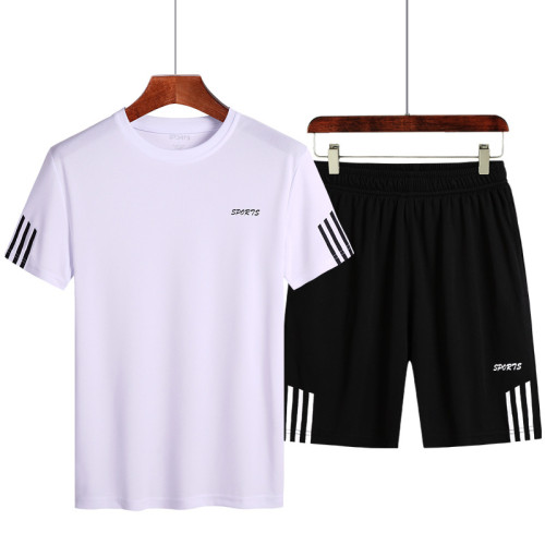 夏季運動套裝男大碼速乾t恤速乾衣短袖戶外健身服文化衫團隊