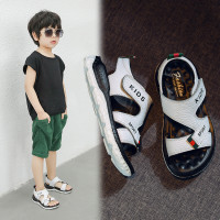 2026夏季新款韓版時尚潮魔術貼男童涼鞋軟底牛皮休閒小男孩沙灘鞋
