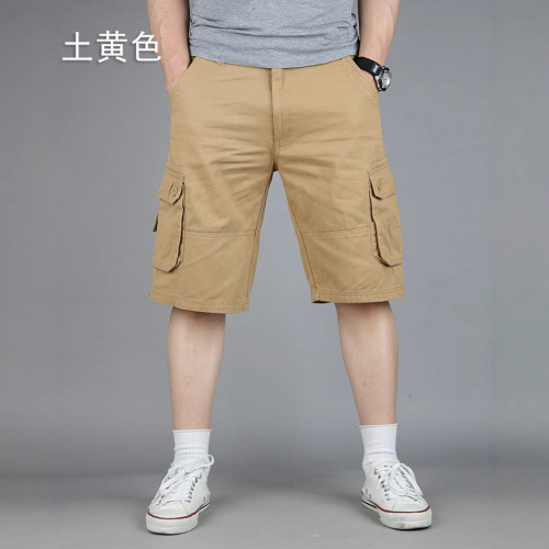 新夏款加肥加大男士工裝大口袋沙灘休閒運動休閒短褲成衣水洗潮流