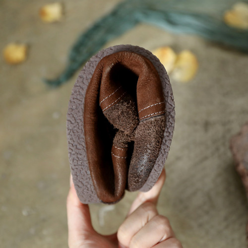 琢皮師 牛皮圓頭套腳森女日系低跟平底女鞋復古軟底懶人鞋高幫鞋 琢皮師 牛皮圓頭套腳森女日系低跟平底女鞋復古軟底懶人鞋高幫鞋