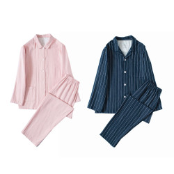 雙層紗睡衣 無印無側縫日式良品家居服情侶套裝 3