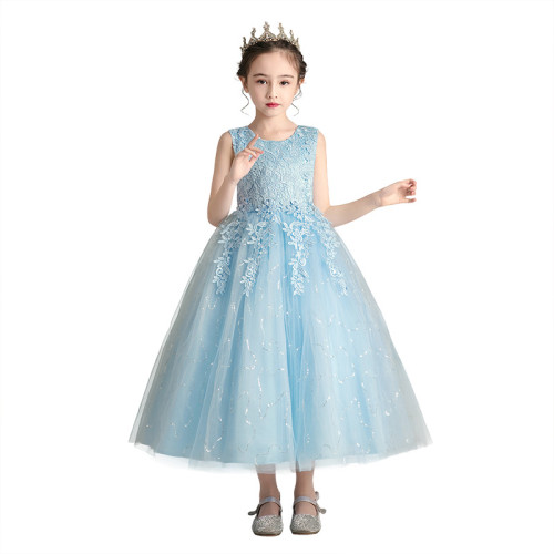兒童禮服蓬蓬裙婚紗裙子新款無袖女童公主裙生日鋼琴演出服連衣裙