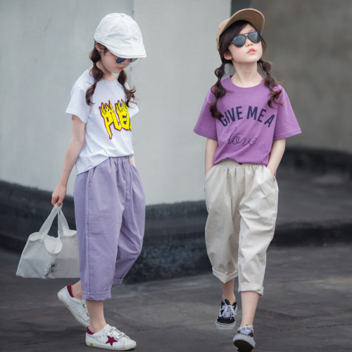 女童褲子春夏韓版寬松洋氣潮2023新款老爹中大童薄款兒童休閒褲子