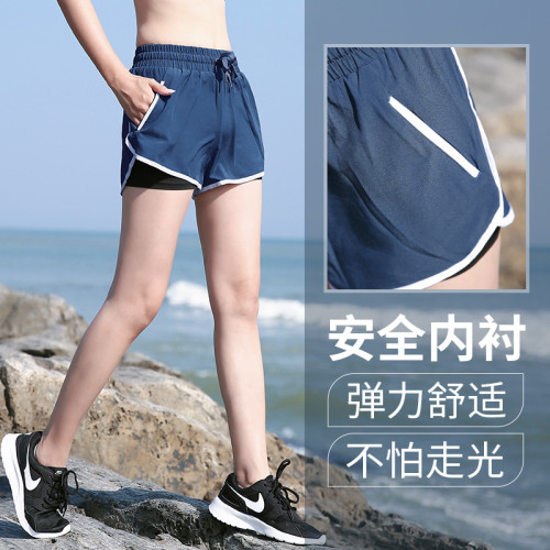 大碼瑜伽短褲女寬松胖MM夏季健身速乾運動褲防走光高腰外穿健美褲