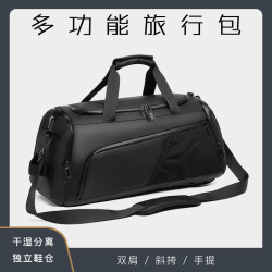 健身包男士高級感大容量防水乾溼分離帶鞋倉運動包可背可挎旅行包