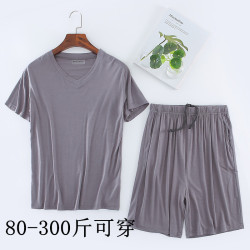 男莫代爾T恤套裝短袖短褲家居服休閒運動服加肥大碼睡衣夏季