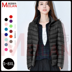 歐洲羽絨服女士2024新款短款輕薄加厚保暖修身韓版白鴨絨時尚外套