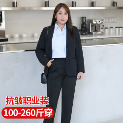 大碼女裝西裝外套200斤胖mm職業裝套裝大碼西服西裝褲220斤2005