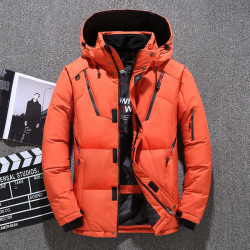 【外貿跨境】羽羢服男式短款冬季休閒戶外加厚連帽冬裝外套亞馬