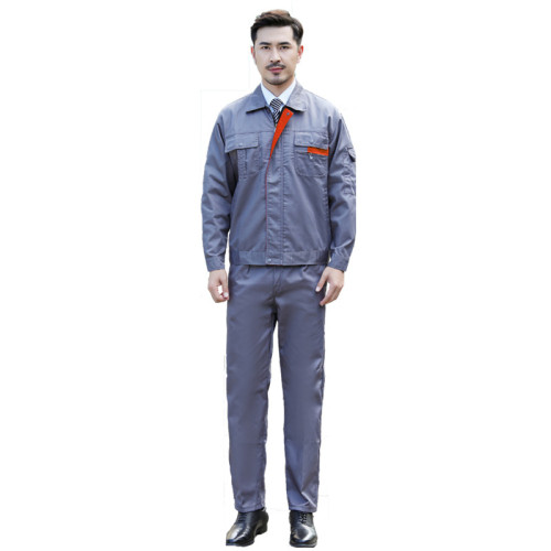 小拉鍊春秋長袖工作服套裝時尚小拉鍊車間辦公汽修服勞保服