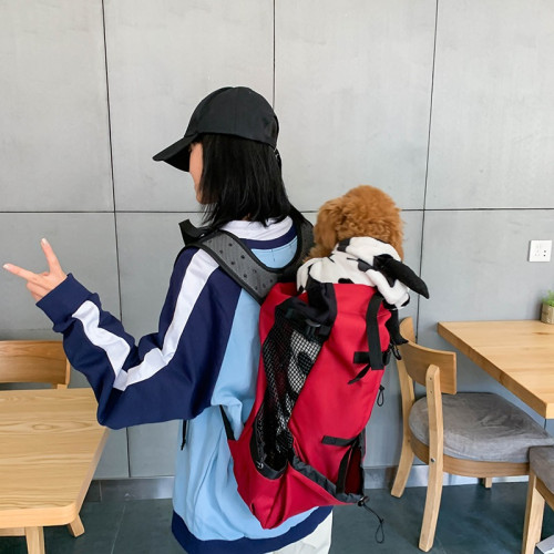 寵物雙肩旅客後背包狗狗露頭包通風透氣可水洗單車戶外逛街後背包