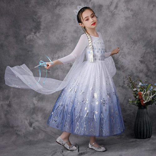 愛莎公主裙冰雪奇緣2女童艾莎連衣裙夏兒童裙子衣服愛沙服裝女