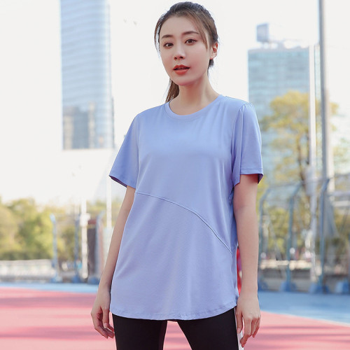 大碼運動t恤女夏寬松跑步200斤訓練速乾健身衣胖mm短袖瑜伽服上衣
