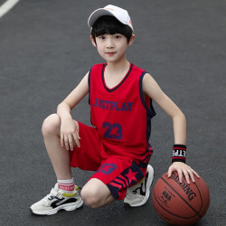男童套裝夏裝洋氣透氣中大童夏天兒童運動速乾衣男孩籃球服背心潮