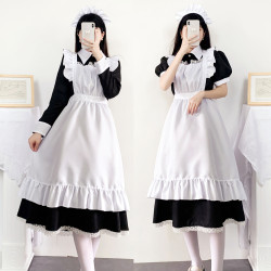 傳統女傭長裙女僕裝偽娘英國管家cosplay日系製服 可愛連衣裙