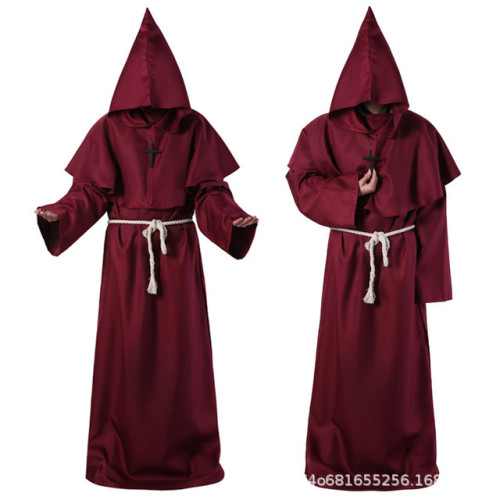 中世紀僧侶服巫師牧師cos服萬聖節死神長袍cosplay角色扮演服裝