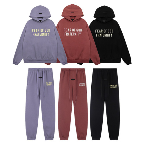 FEAR OF GOD復線Essentials潮流新款胸前壓膠連帽衛衣FOG