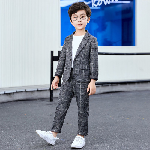 男兒童西裝套裝休閒西服男孩春秋韓版潮春裝童裝小孩演出鋼琴禮服