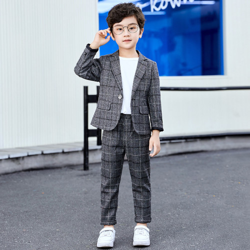 男兒童西裝套裝休閒西服男孩春秋韓版潮春裝童裝小孩演出鋼琴禮服