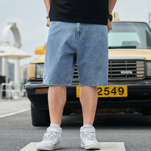 夏季大碼男裝短褲休閒肥佬五分褲加肥加大寬松大叉褲胖子耐磨中褲