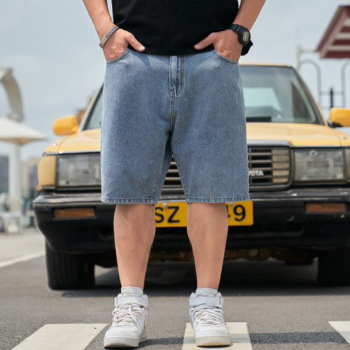 夏季大碼男裝短褲休閒肥佬五分褲加肥加大寬松大叉褲胖子耐磨中褲