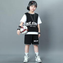 韓國兒童裝男童夏裝運動套裝2024年新款夏季中小童男孩短袖衣服潮