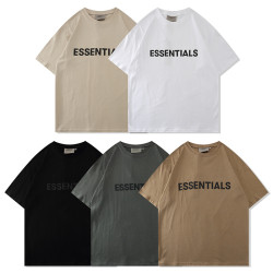 2021FEAR OF GOD復線ESSENTIALS新款胸前字母壓膠短袖