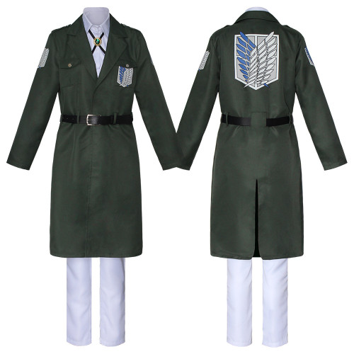 進擊的巨人第四季風衣 綠巨人調查兵團團服cosplay服 軍綠色大衣