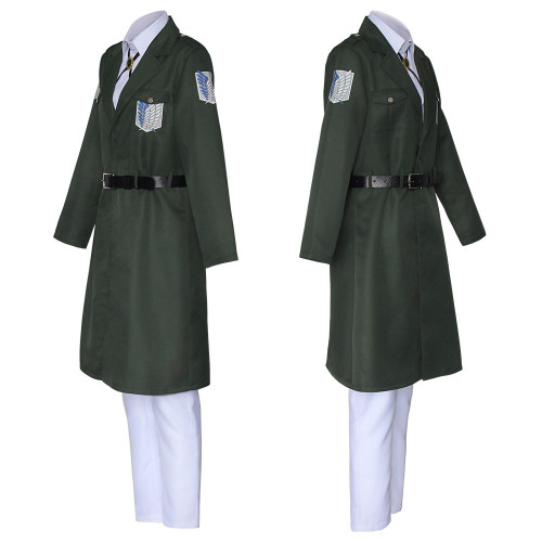 進擊的巨人第四季風衣 綠巨人調查兵團團服cosplay服 軍綠色大衣