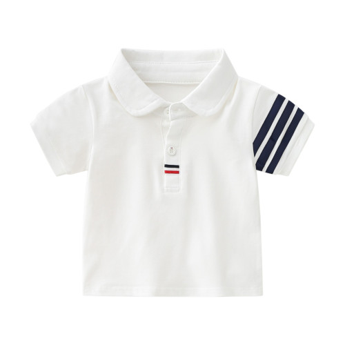 2025童裝夏季新款1/3嵗男寶寶短袖純棉百搭休閒運動套裝外出服
