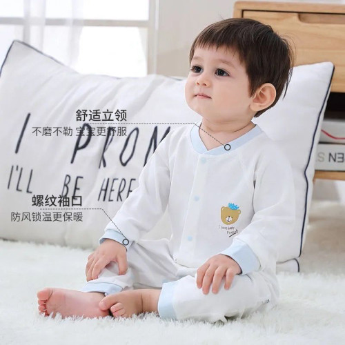 上新嬰兒衣服春秋四季a類純棉新生兒寶寶爬服對開無骨長袖連體衣
