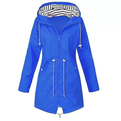 2020wish秋冬拉鍊女沖鋒衣戶外連帽登山服外套