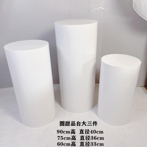 新款婚慶道具鐵藝圓柱甜品台迎賓區布置甜品桌蛋糕台櫥窗創意擺件