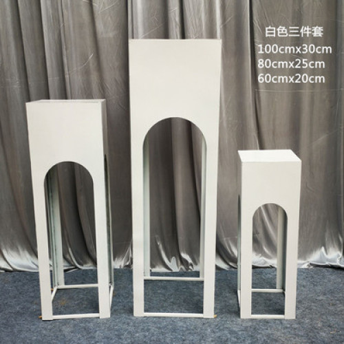 新款婚慶道具鐵藝圓柱甜品台迎賓區布置甜品桌蛋糕台櫥窗創意擺件