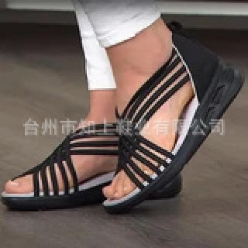 2021夏季大碼涼鞋女低幫透氣成年運動編製魚嘴鞋羅馬女涼鞋