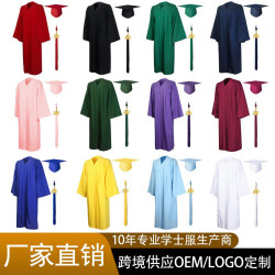 2025新款梭織學士服美國美式成人畢業服大學學位服套裝畢業袍學服
