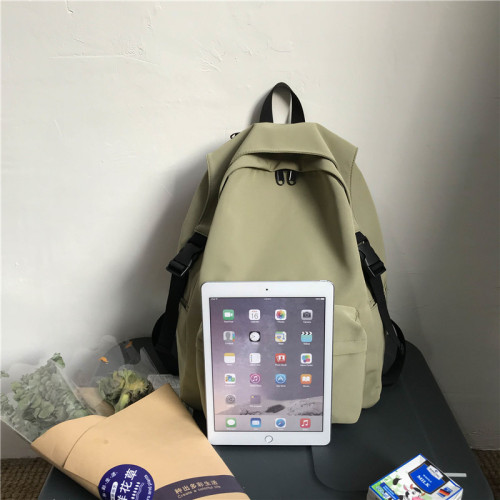 書包雙肩包高顔值輕便女生後背包純色初高中學生書包大容量休閒後背包