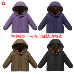 中大童加絨加厚兒童棉服  男女童連帽棉衣兒童羽絨服寶寶外套棉襖